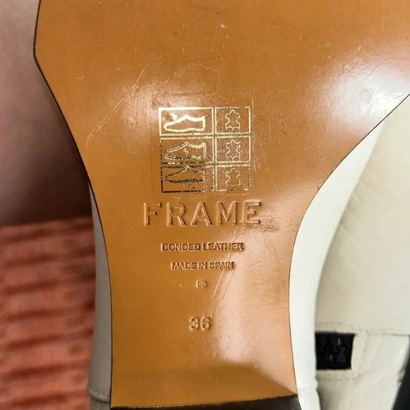FRAME LeMaddox Lizard bootie EU 36 white boot black zipper - very sexy! EUC - Picture 7 of 15
